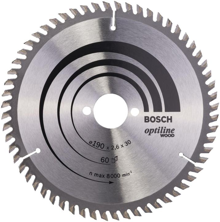 Bosch Professional Zubehör PRO Wood Kreissägeblatt, 190 x 2.6 x 30 mm