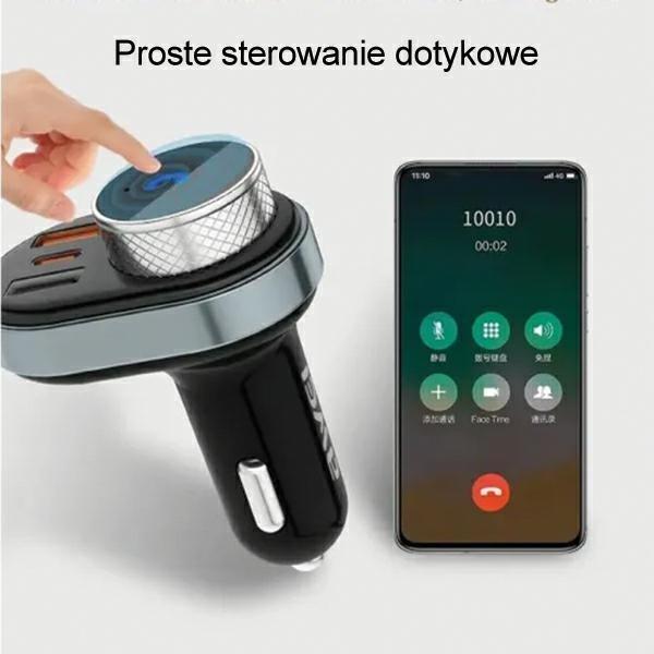 Produktbild Awei zestaw głośnomówiący C-843 z transmiterem FM, Bluetooth 5.0, MP3, 1xUSB+1xUSB-C czarny/black