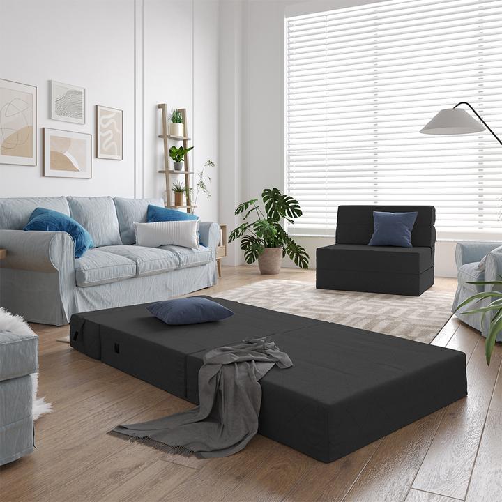 Produktbild VitaliSpa Sofa Lima, Schwarz, 100 cm mit Schlaffunktion