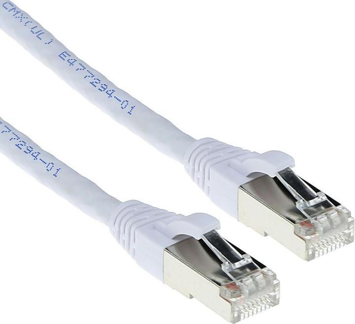 Actual product image White 20 meter LSZH SFTP CAT6A patch cable snagless with RJ45 connectors (S/FTP, CAT6a, 20 m)