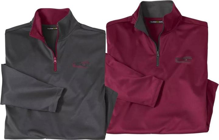 Atlas For Men 2erPack UnterziehPullover Running mit RVKragen (M)