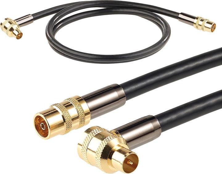 Immagine prodotto Auvisio Cavo d'antenna HDTV premium con spina coassiale ad angolo retto (105 dB, Cavi antenna)