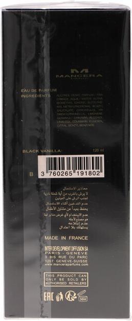 Actual product image Mancera Black Vanilla by Eau de Parfum Spray (Unisex) 120 ml (Eau de parfum, 120 ml)