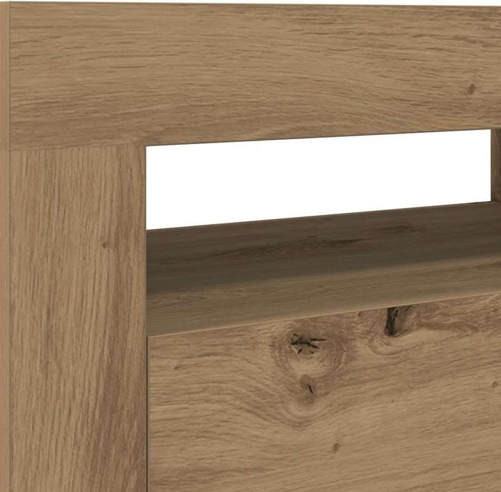 Produktbild VidaXL TV Schrank Lowboard Fernsehschrank Fernsehtisch mit LED Artisan-Eiche (120 x 35 x 40 cm)