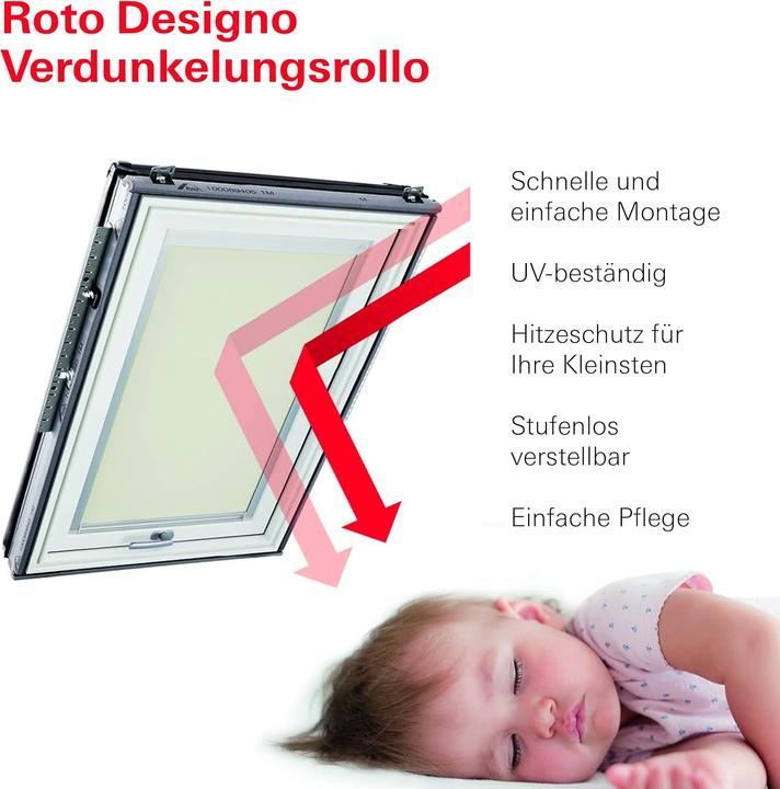 Produktbild Roto Dachfenster-Verdunkelungsrollo ZRV (95 x 98 cm)