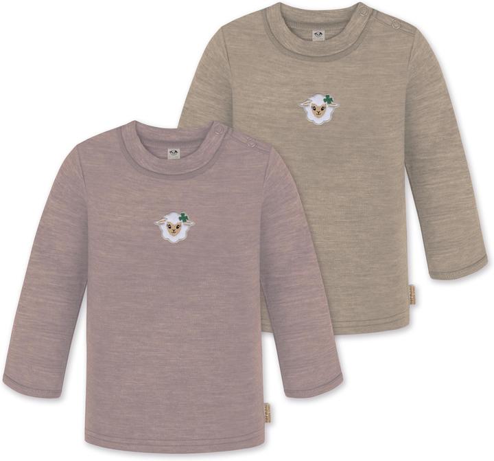 Produktbild Normani 2er Pack Baby Merino Longsleeve „Taupo" - 9473 (74, 80)