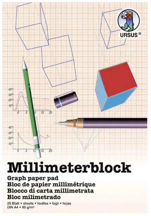 Immagine prodotto Ursus Milimeterpapier 80 g/m², A4, 25 Blatt, Papierformat: A4 (80 g/m², 25 x)