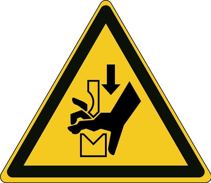 Productafbeelding Brady ISO-veiligheidsbord - Gevaar voor beknelling van de hand in het persgereedschap