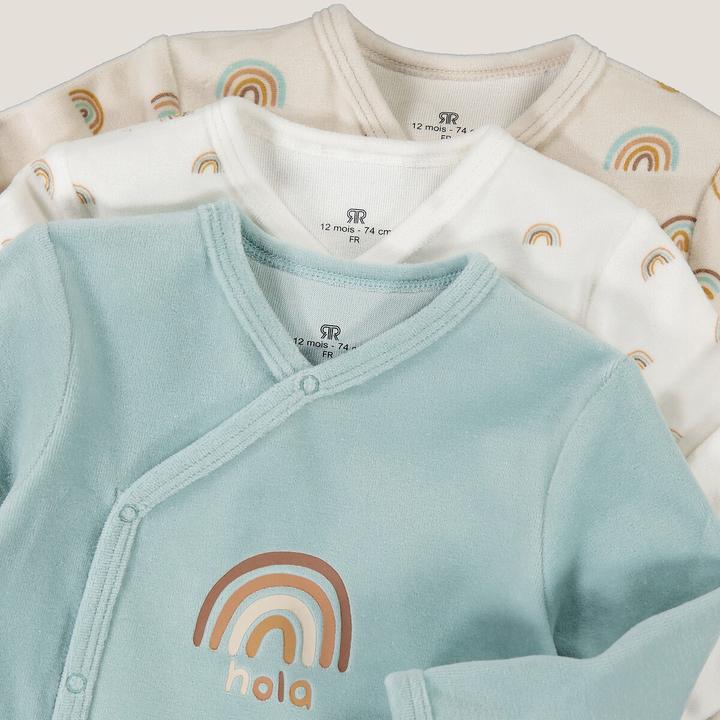 Produktbild La Redoute Collections 3er-Pack Samt-Strampler