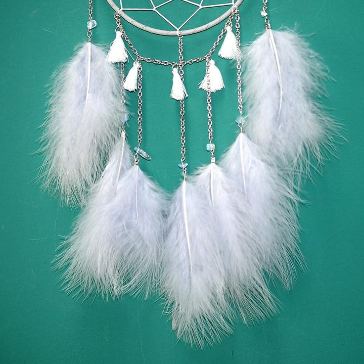 Actual product image Cover-Discount DIY Craft Set Dreamcatcher Moon white