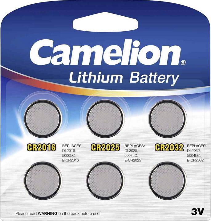 Image du produit Camelion Lithium Mix Set CR2016, CR2025, CR2032 (6 pcs, CR2032, CR2016, CR2025, 210 mAh)