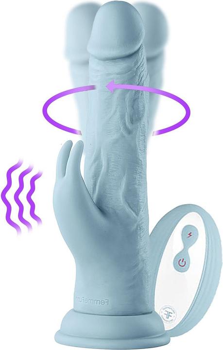 Produktbild Femme Funn Realistic Lifelike 8.2” Silicone Rabbit Vibrator Adult Sex Toy - Wireless Turbo Female Dildo Vibrati