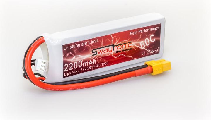 Immagine prodotto Swaytronic 2S 7.4V 2200mAh 60C/120C XT60 (7.40 V, 2200 mAh)