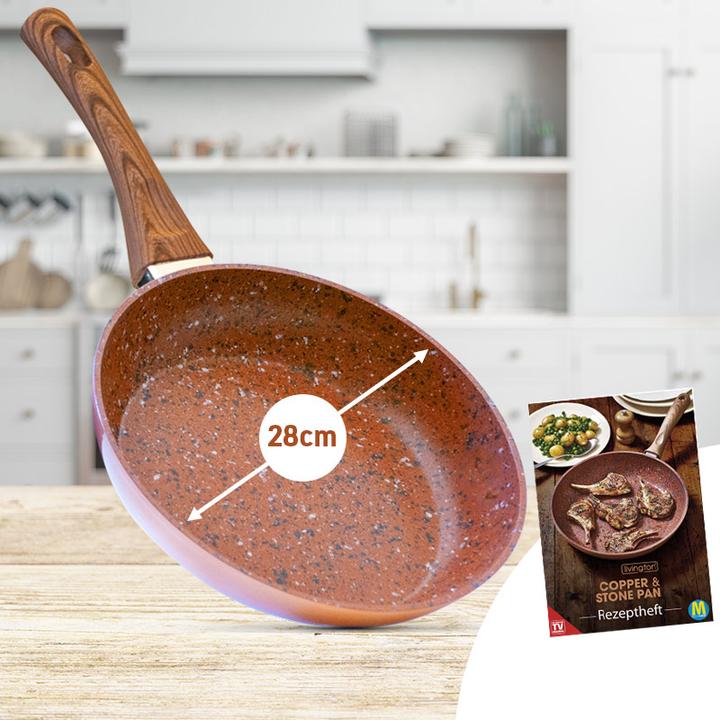 Actual product image Livington Copper & Stone Pan (24 cm, Glass)