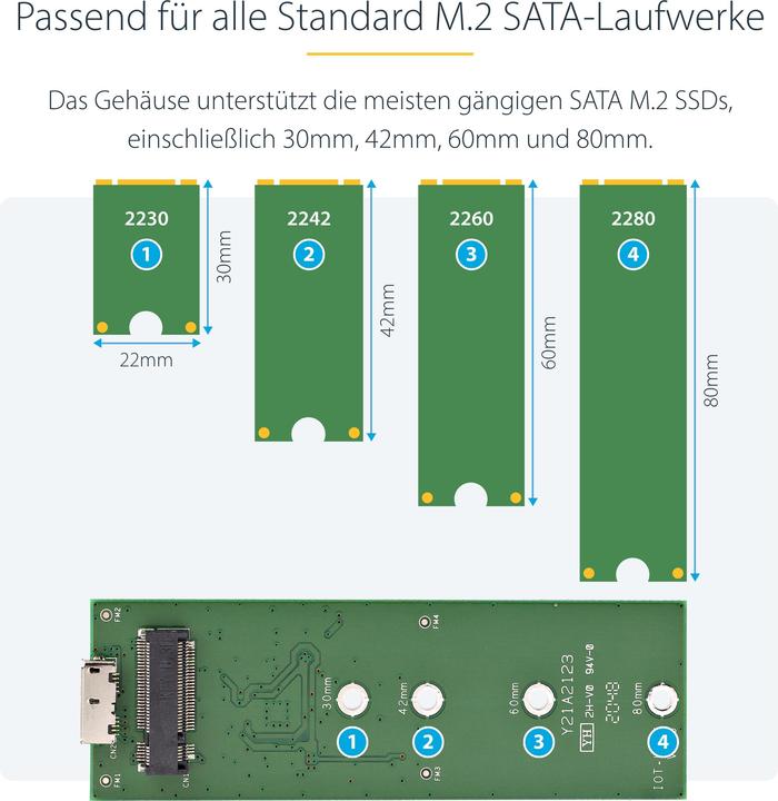 Image du produit StarTech BOÎTIER USB 3.0 À M.2 SSD (M.2 2230, M.2 2242, M.2 2260, M.2)