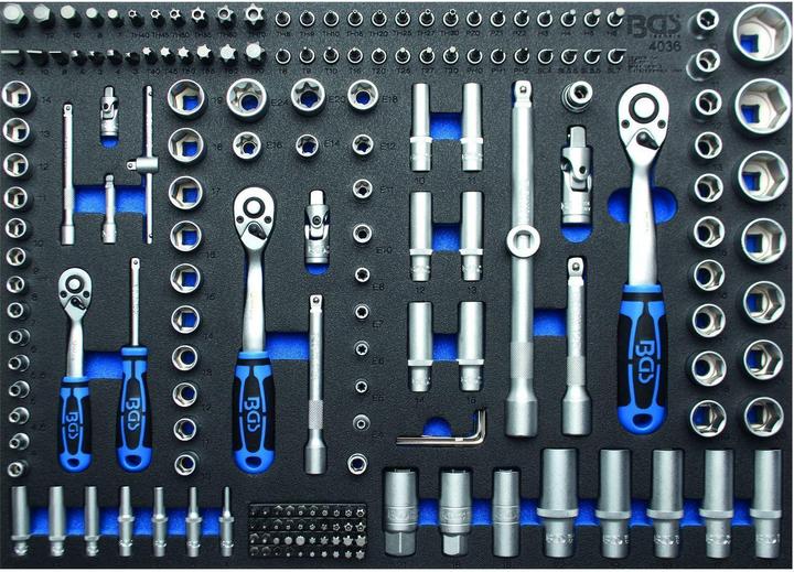 BGS Modulo per carrelli portautensili 3/3: serie di bussole 192 pz.