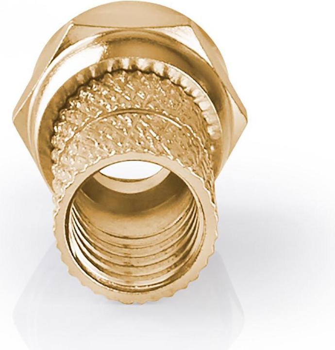 Produktbild Nedis F-Stecker gerade Stecker Vergoldet 75 Ohm Twist-on Kabeleingangsdurchmesser: 5.5 mm Kupfer Met (Antennenkabel)
