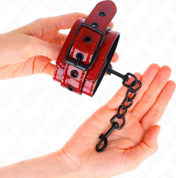 Actual product image Kink Dark Red Wrist Cuffs 23 X 5 cm