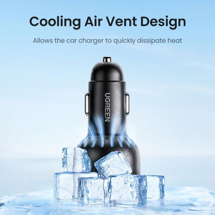 Productafbeelding Ugreen Fast Car Charger 130W 90413 2xUSB-C PD+USB-A