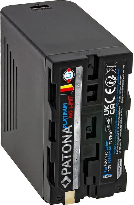 Image du produit Patona Batterie Platinum pour Sony NP-F970, F960, F950 Powerbank incluse (Batterie de l'appareil photo)