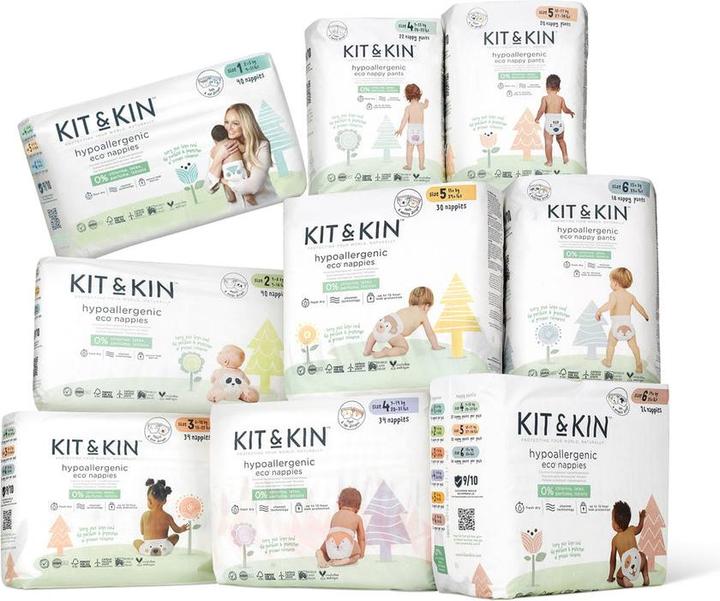 Actual product image Kit & Kin Nappies (Size 4, Pack, 34 Piece)