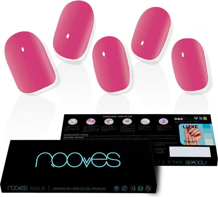 Actual product image Nooves NAILS Premium Pre-Cure Gel Nail Foils Barbie Girl Pink Semi-Hardened Gel Nail Strips Semi-Per (Barbie Girl Pink)