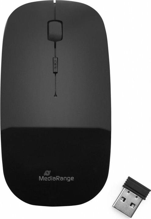 Produktbild MediaRange OPTISCHE MAUS KABELLOS MROS215 silent Klick schwarz (Kabellos)