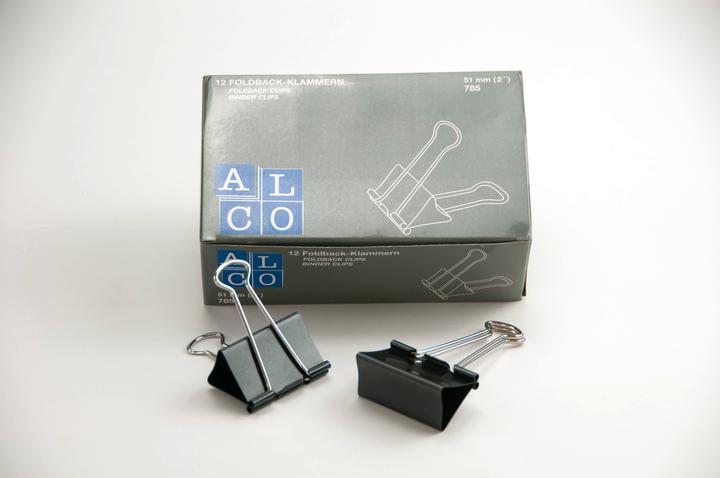 Produktbild Alco Foldback-klammer schwarz, Grösse: 51 mm, Spannweite: 28 mm (12 x)