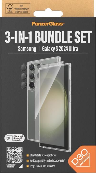 Produktbild PanzerGlass Bundle Ultra Wide FIt Glass + Case + Lens (1 Stück, Samsung Galaxy S24 Ultra)
