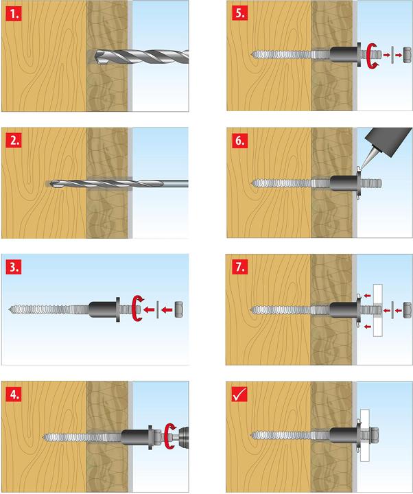 Actual product image Tox Heavy-duty mounting system Thermo Proof Wood M12x190/80 (2 pcs.) (2 pcs.)
