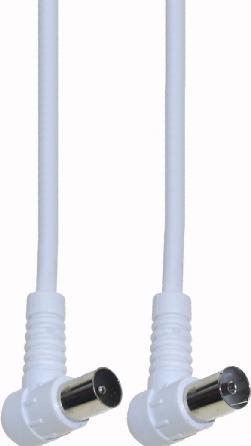 Produktbild E+P HFW 2 2.5m coax plug coax jack Weiss Koaxialkabel (90 dB, Antennenkabel)