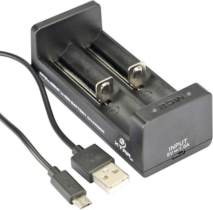 Immagine prodotto AccuCell Caricabatterie MC2 Plus adatto per 10440, 14500, 14650, 16340, 17335, 17500, 17670, 18350, 18490 (1 pz., Caricabatterie senza batteria)