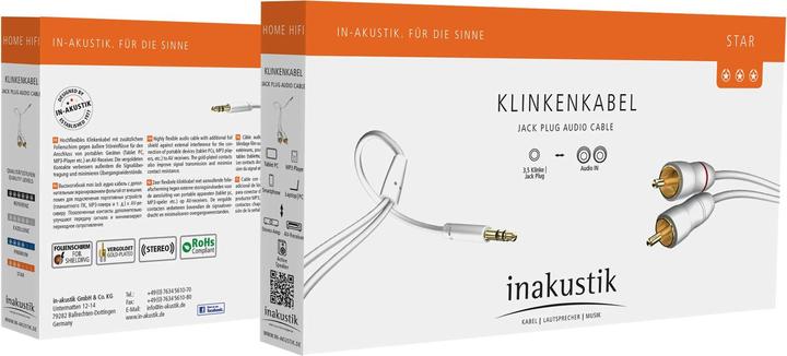 Produktbild Inakustik Star Stereo-Klinke – 2x RCA (1.50 m, 3.5mm Klinke (AUX), Cinch)