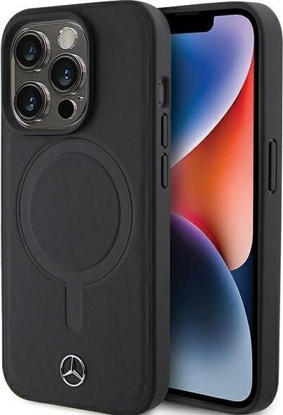 Immagine prodotto Mercedes MEHMP15X23RCMK Custodia rigida per iPhone 15 Pro Max 6,7" in pelle liscia MagSafe, colore nero. (Apple iPhone 15 Pro Max)