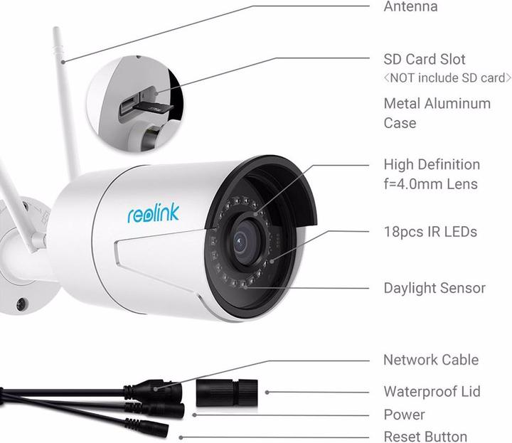 Immagine prodotto Reolink Telecamera IP Bullet 4MP RLC-410W 4MP (2560 x 1440 Pixels)