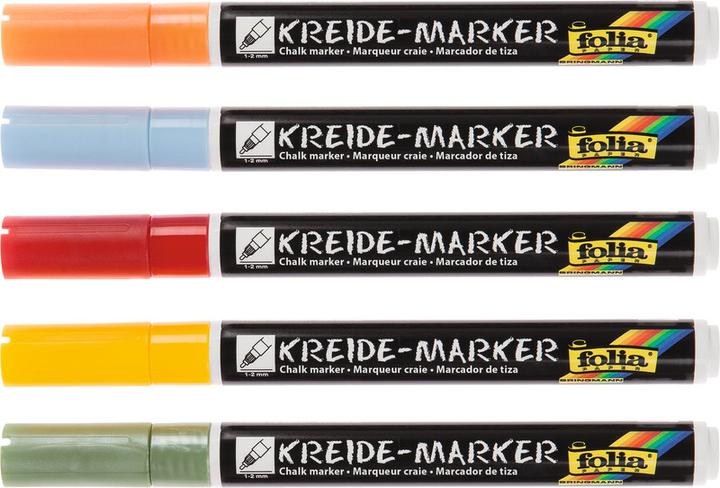 Image du produit Folia Marqueurs craie liquide (Multicolore, 2 mm, 5 x)