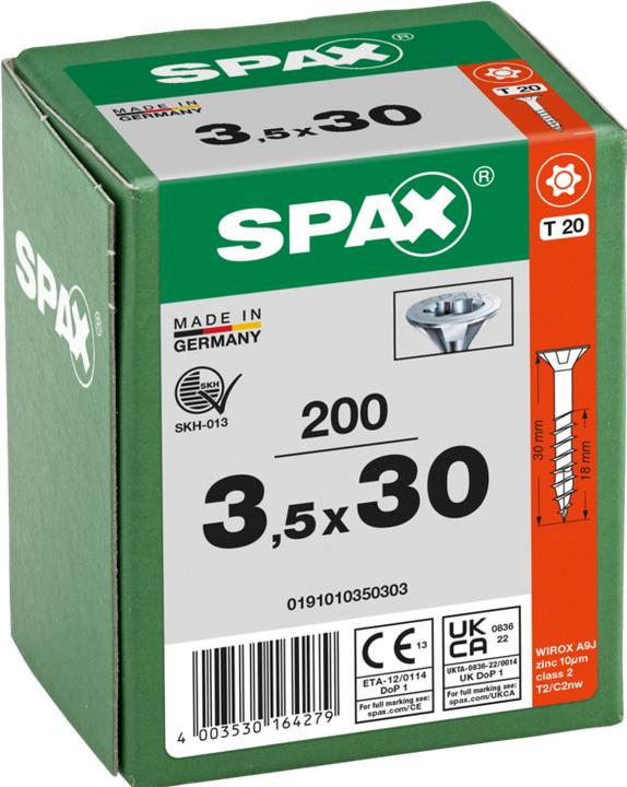 Produktbild Spax Universalschrauben 3.5 x 30 mm, 200 Stück (200 Schrauben pro Stück)