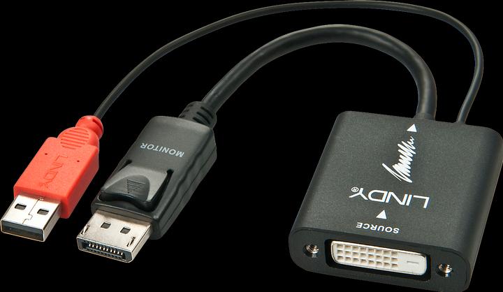Produktbild Lindy Konverter DVI-D auf DisplayPort (UNIDIREKTIONAL). DVI-D Buchse auf DP Stecker. (DP, 15 cm)