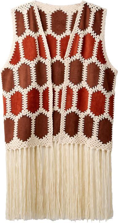 Actual product image Joe Browns Boho Crochet Fringe Gilet (One size)