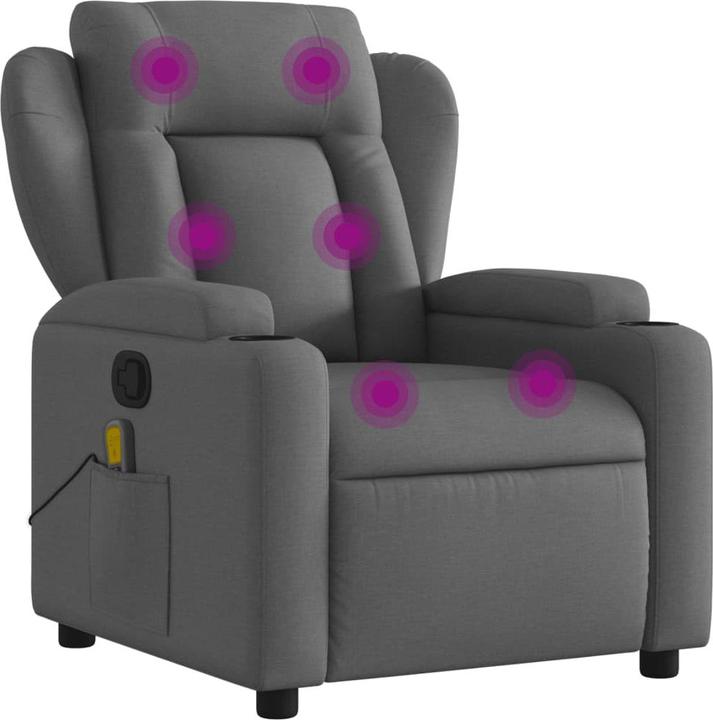 Actual product image VidaXL Massage chair dark grey fabric,Colour: Dark grey,Material