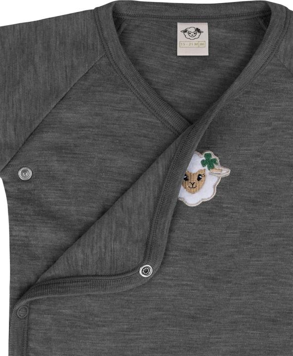 Produktbild Normani 2er Pack Baby-Body Basic Merino Wickelbody Langarm mit Knopf - 9347 (74)