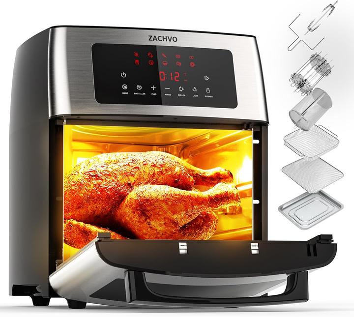 Actual product image Zachvo Heissluftfritteuse XXXL mit Zubehörpaket