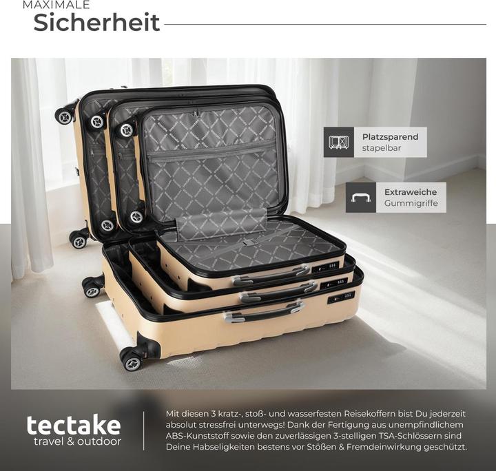 Image du produit tectake Trolley Set 3 pcs. (98 l, L (90 - 115l))