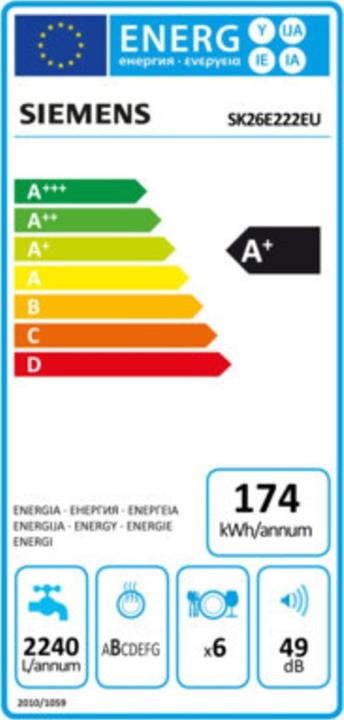 Label énergétique Siemens SK26E222EU