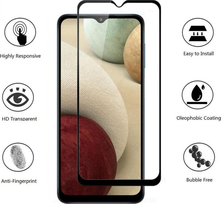Actual product image Screenguard Samsung Galaxy A12 Full Screen Protective Glass Film 2.5D 9H (1 Piece, Samsung Galaxy A12)