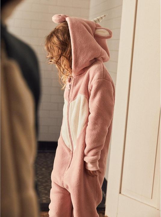Actual product image La Redoute Collections Fleece overall with unicorn hood