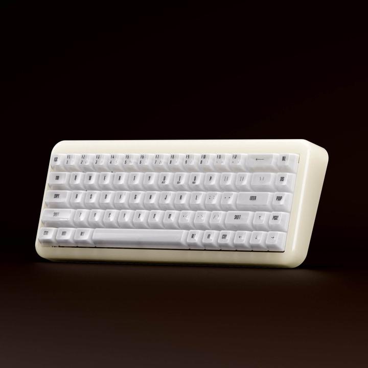 Actual product image Akko YU01 White Jade Gaming-Tastatur, RGB - 65%, V3 Piano Pro Switches (ISO) (US, Cable, Wireless)