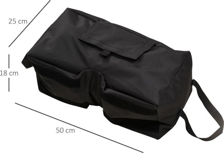 Produktbild Swisshandel24 Sonnenschirmständer Sandsack 2 x Beutel befüllbar 50 kg mit Schaufel Polyester + Kunststoff Schwarz