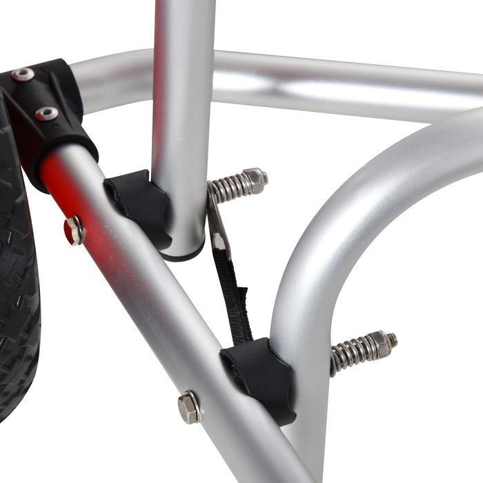 Produktbild Swisshandel24 Alu Kanuwagen Kajakwagen Surfwagen klappbar mit Gurt Kunstleder-Räder Silber bis 75 kg 68x44,5x40cm