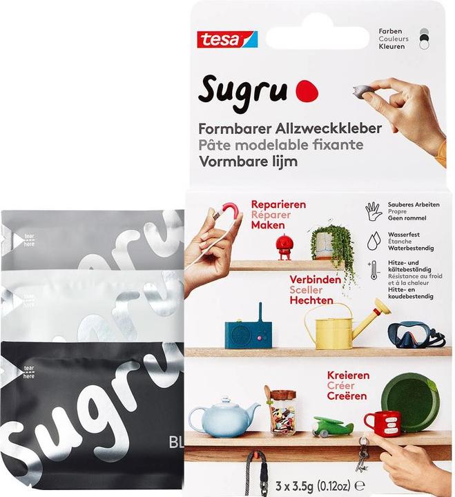 Actual product image Sugru by tesa Sugru Mouldable All-Purpose Glue, versatile adhesive dough for decorating, gluing & repairing (10.50 g)